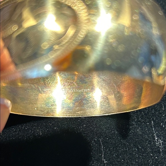 Vintage Engraved Gold Fill Cuff Bracelet For Small Wrist Stamped - Picture 4 of 4